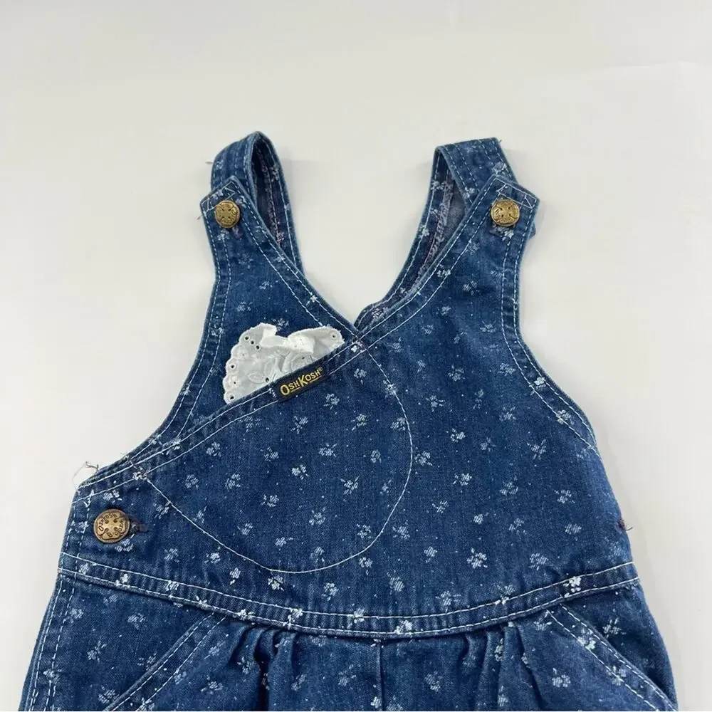 Vintage Oshkosh B’Gosh Lace Pocket Overalls Jean Denim